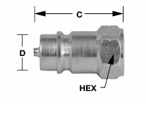 1/2"BODY MALE AG STYLE PLUG (POPPET) X 1/2'' NPTF