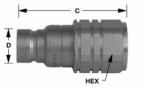 3/8'' MALE FLAT FACE PLUG X 1/2'' NPTF