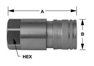 3/8" FEMALE FLAT FACE COUPLER X #6SAE
