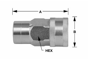 1/4" ISO B FEMALE  COUPLER X 1/4'' NPTF