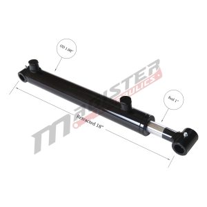 1.5" bore x 10" stroke cross tube hydraulic cylinder